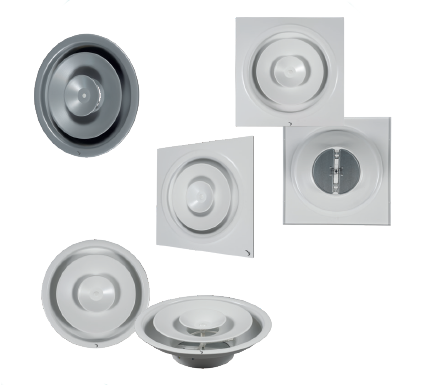  DAU 40 / DAP 40 - Diffuseur 4 directions en aluminium 